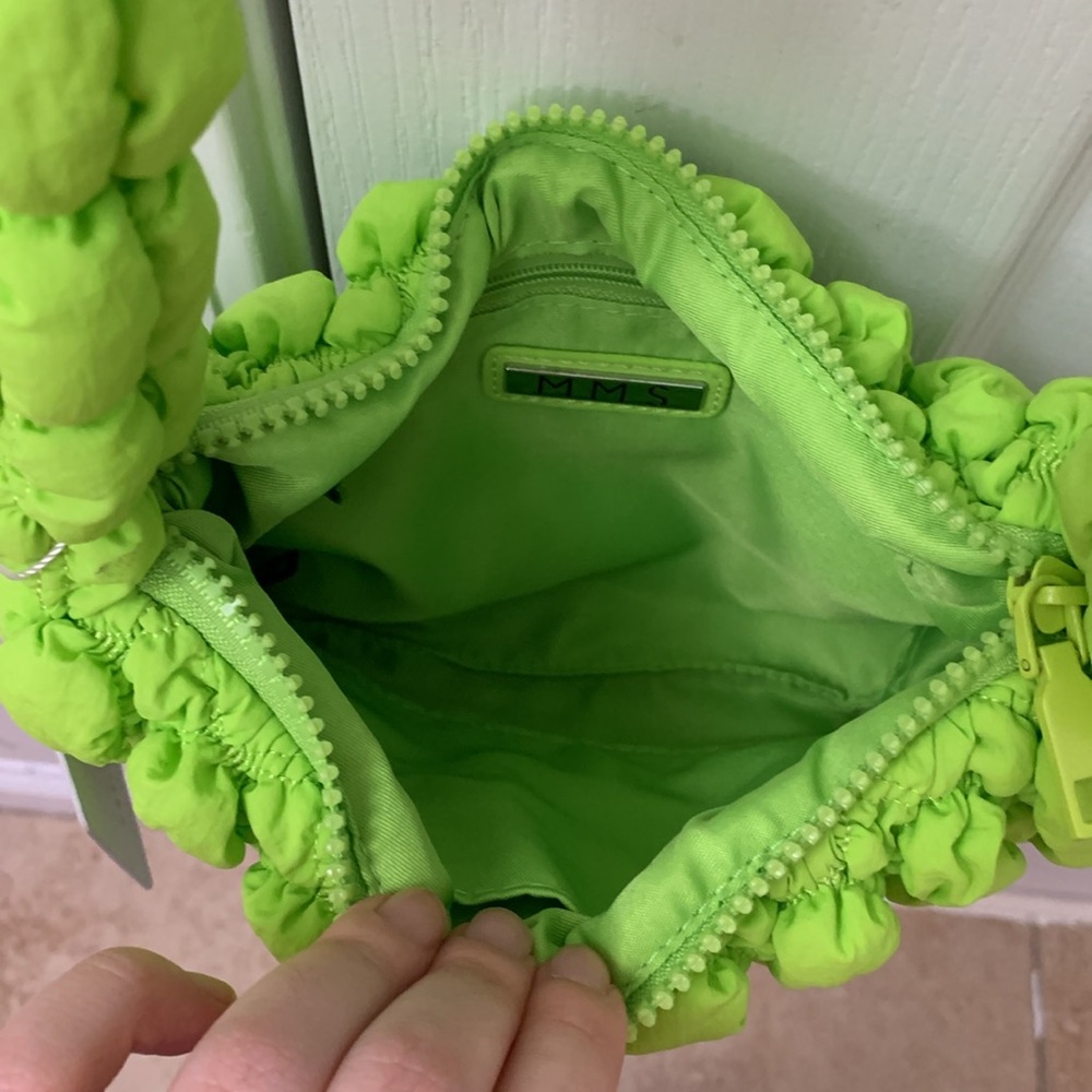 Neon Yellow / Green (Lime Green) Quilted Nylon Puff Bag - Picture 15 of 17